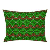 Christmas Fair Isle knit snowflakes green red Wallpaper