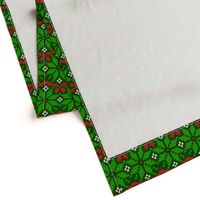 Christmas Fair Isle knit snowflakes green red Wallpaper