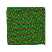 Christmas Fair Isle knit snowflakes green red Wallpaper