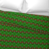 Christmas Fair Isle knit snowflakes green red Wallpaper