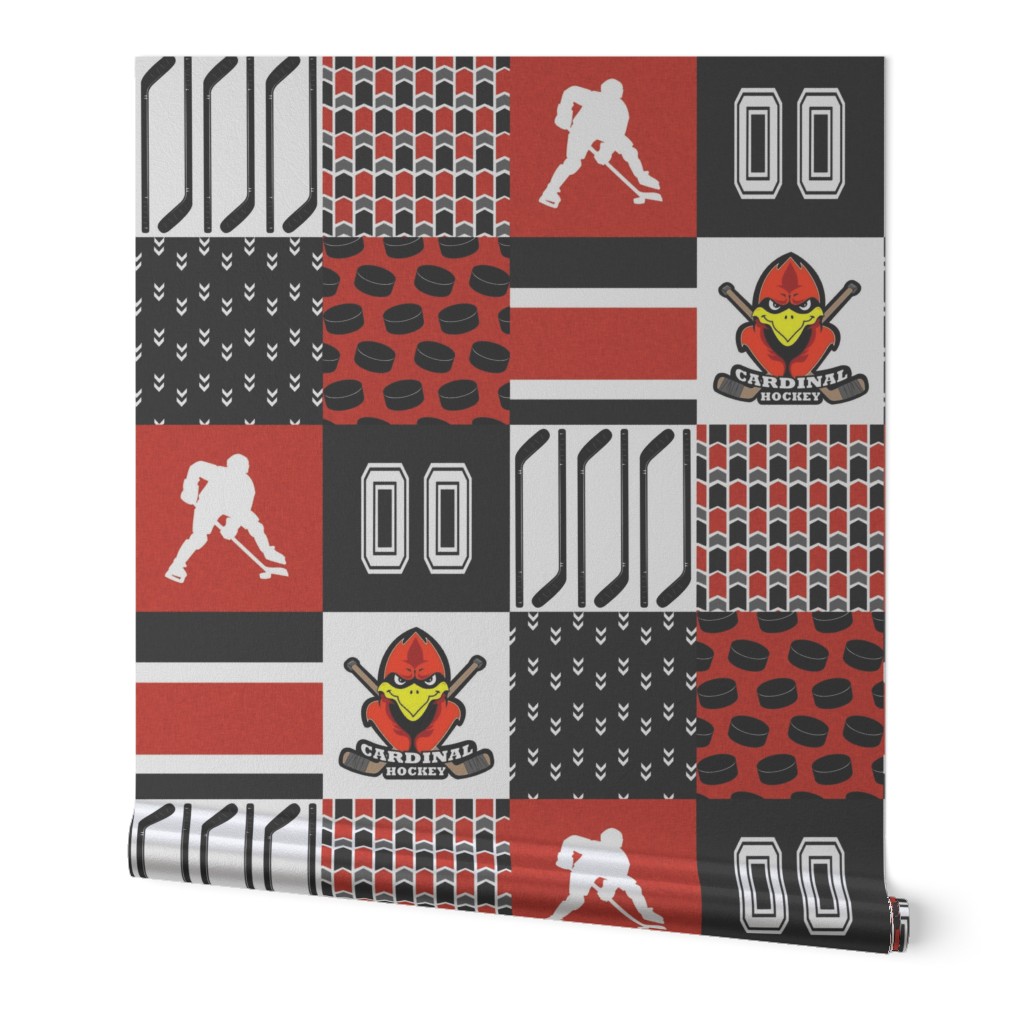 Cardinal Hockey - Wholecloth Cheater Quilt