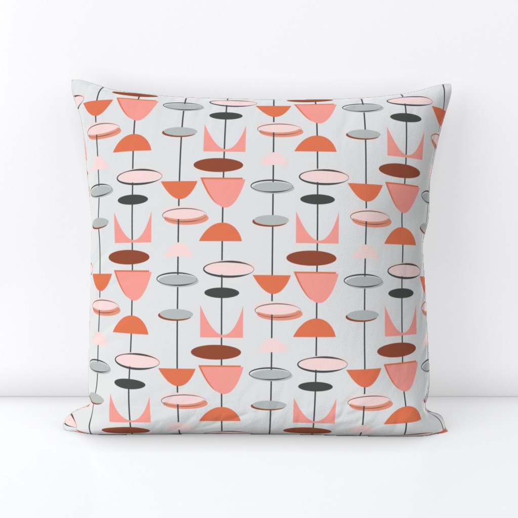 Mid century modern geometric-pink and grey