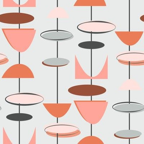 Mid century modern geometric-pink and grey