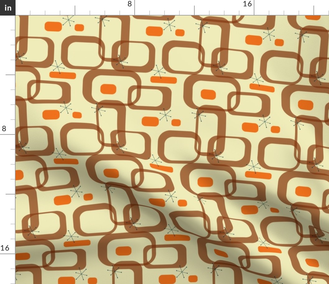 Mid century modern orange rectangles