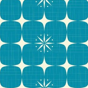 Atomic starburst grid blue