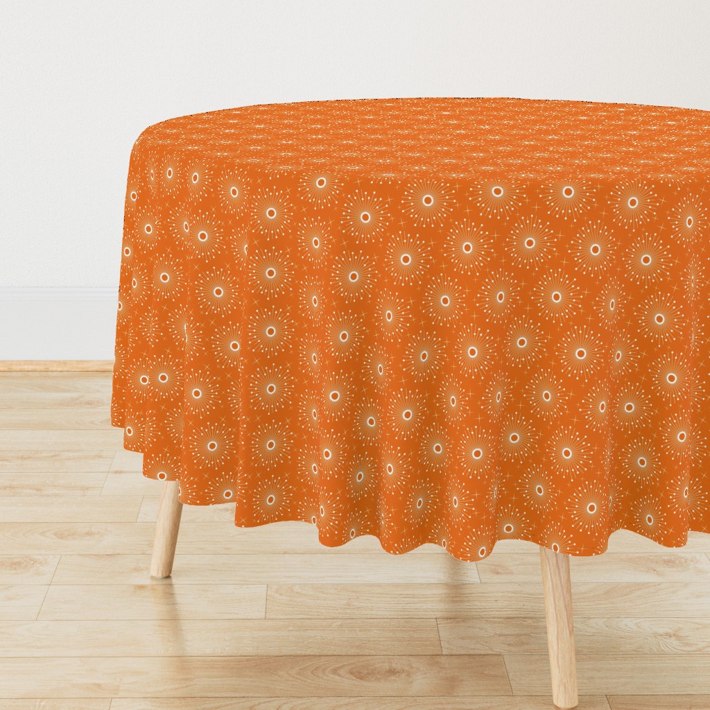 Mid century starburst floral - orange