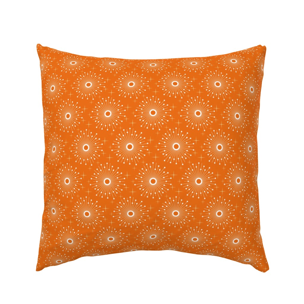 Mid century starburst floral - orange