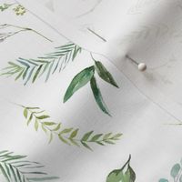 Green Leaves Eucalyptus and Blush Pink Blossom Pattern | Summer Greenery Collection K075