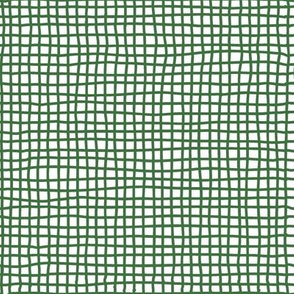 Green and White Hand Drawn Thin Criss Crossing Lines Pattern K075