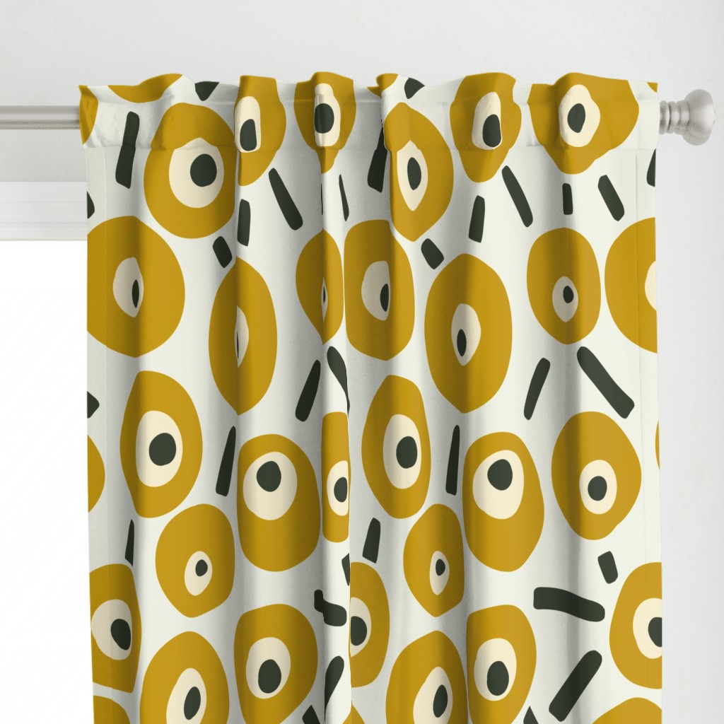 Birds eye view - mustard - for wallpaper