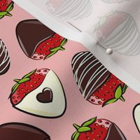 chocolate covered strawberries - rich on pink