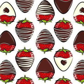 chocolate covered strawberries - rich on white