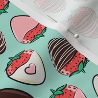 chocolate covered strawberries - aqua