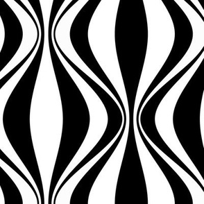 Black And White Wave Pa Fabric, Wallpaper and Home Decor | Spoonflower