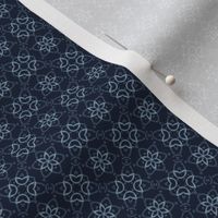 Traditional Indigo Blue Japanese  Lace Geometric