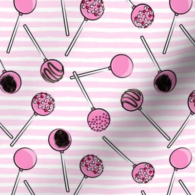 Cake pops - pink stripes