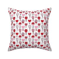 SMALL  - valentines hot air balloon // cute hearts balloons fabric nursery baby white red