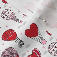 SMALL  - valentines hot air balloon // cute hearts balloons fabric nursery baby white red