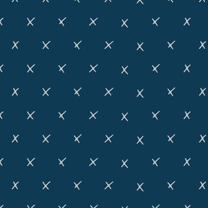X's on Sailor blue (x's are light gray)