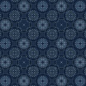 Traditional Indigo Blue Japanese Lace Quilt