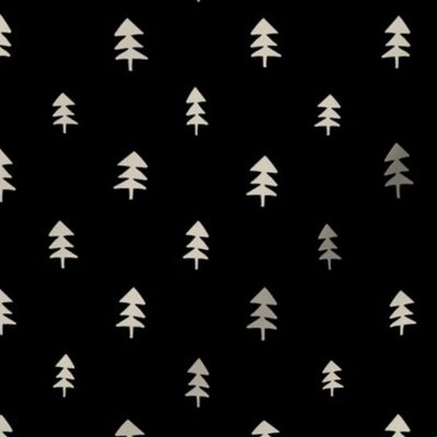 Pine Trees on Black (trees are cream)