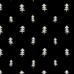 Pine Trees on Black (trees are cream)