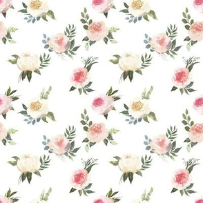 4" Hope Spring Florals  // White