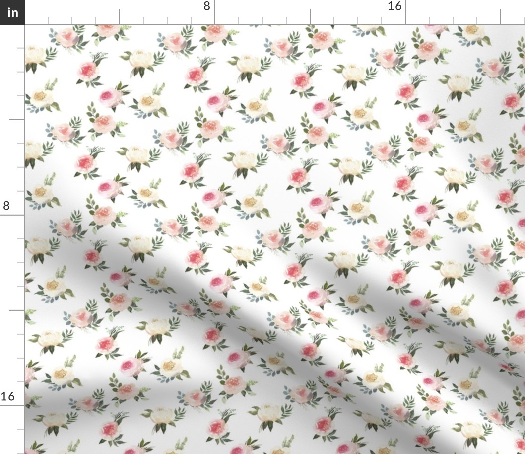 4" Hope Spring Florals  // White