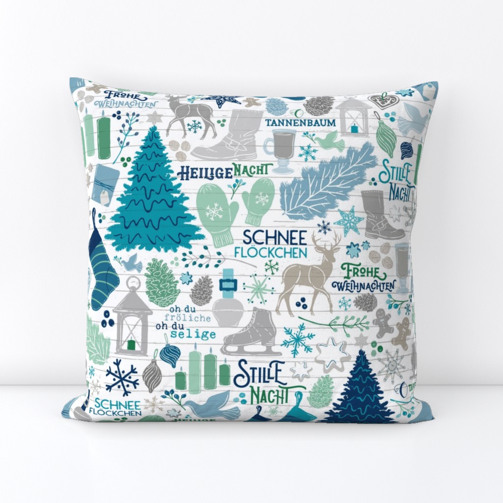 German Christmas Square Throw Pillow Cover | Spoonflower