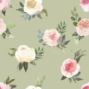8" Hope Spring Florals // Thistle Green