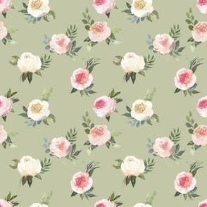 4" Hope Spring Florals // Thistle Green