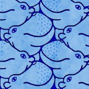 Heads Up Hippos! - blue