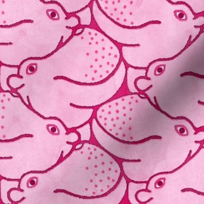 Heads Up Hippos! - pink