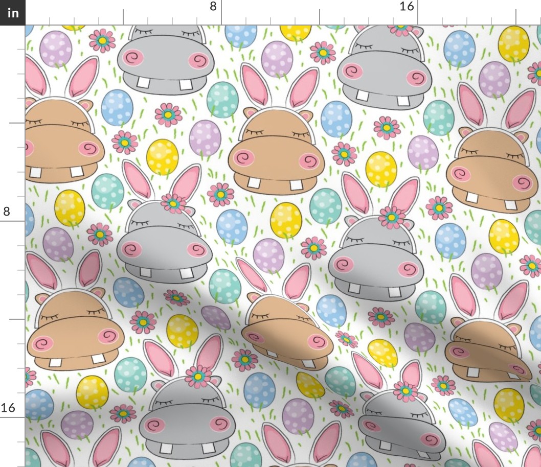 jumbo easter bunny hippos on white