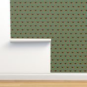LARGE - bloodhound fabric simple dog design - med green