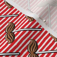 Mustache lollipops - valentines candy suckers - red stripes