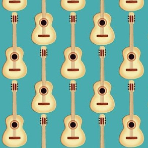 Acoustic Guitar / Natural on Turquoise(strum it up!) country western rock star     