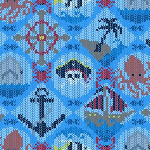 Pirates Ugly Sweater~ Blue