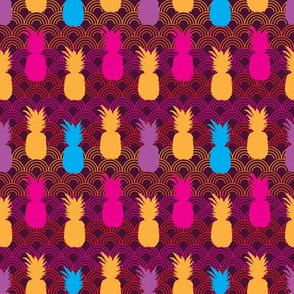Pineapple Sunset-Fruit Delight. Repeat Pattern Background