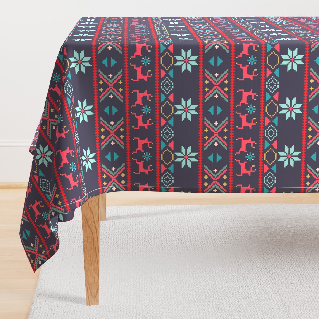 Fair Isle Blue and Red