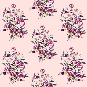 Pansy Peony Bold Plum on Pink // small