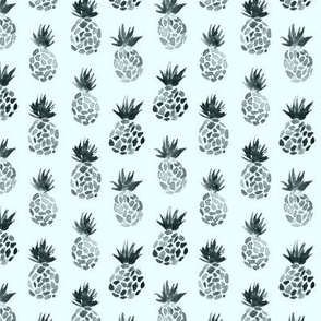 Pineapples on mint || watercolor tropical pattern for nursery