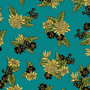 Virginia Floral - Teal