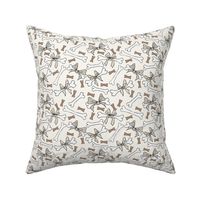 Dog Bones with Bows - Small - Neutral, H White