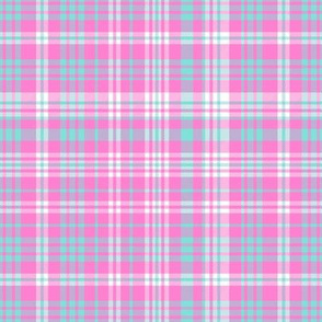 valentines plaid fabric, valentines day fabric, sweet pastel plaid, pink plaid, purple plaid, girls plaid, girls buffalo check, plaid pattern - bubble gum candy plaid