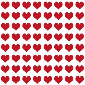 1 inch heart valentines fabric - valentines day, valentines fabric, heart, hearts, heart fabric, - cherry red