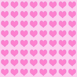 1 inch heart valentines fabric - valentines day, valentines fabric, heart, hearts, heart fabric, - pastel pink and bubblegum