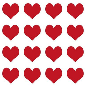 2 inch heart valentines fabric - valentines day, valentines fabric, heart, hearts, heart fabric, - cherry red