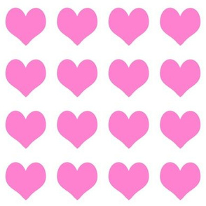 2 inch heart valentines fabric - valentines day, valentines fabric, heart, hearts, heart fabric, - bubblegum pink