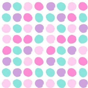 lipstick dots fabric - valentines day, valentines fabric, valentines dots, pink dots fabric, dot, dot fabric - candy mint, mulberry, pastel pink, bubblegum